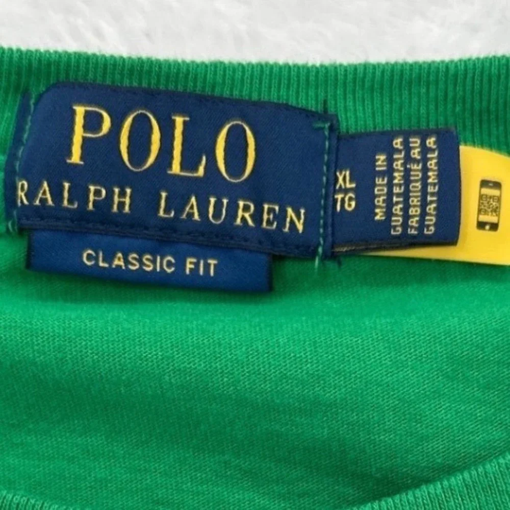 Polo Ralph Lauren Mens T-Shirt XL Green Classic Fit Applique Logo Short Sleeve